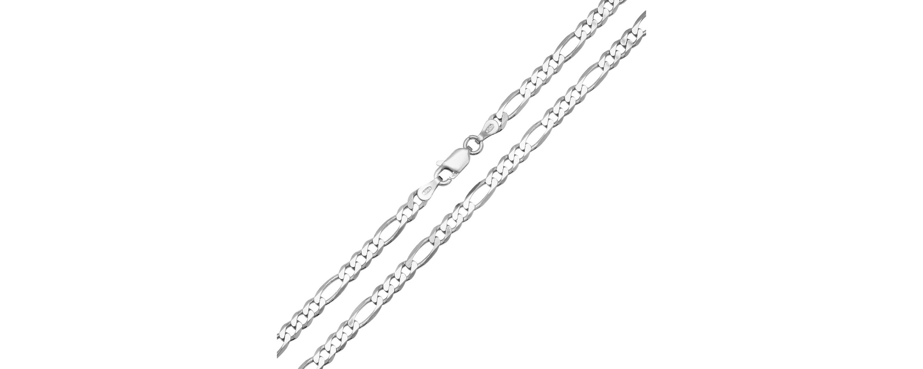 Italian Sterling Silver 4mm Figaro Chain Necklace - Unisex