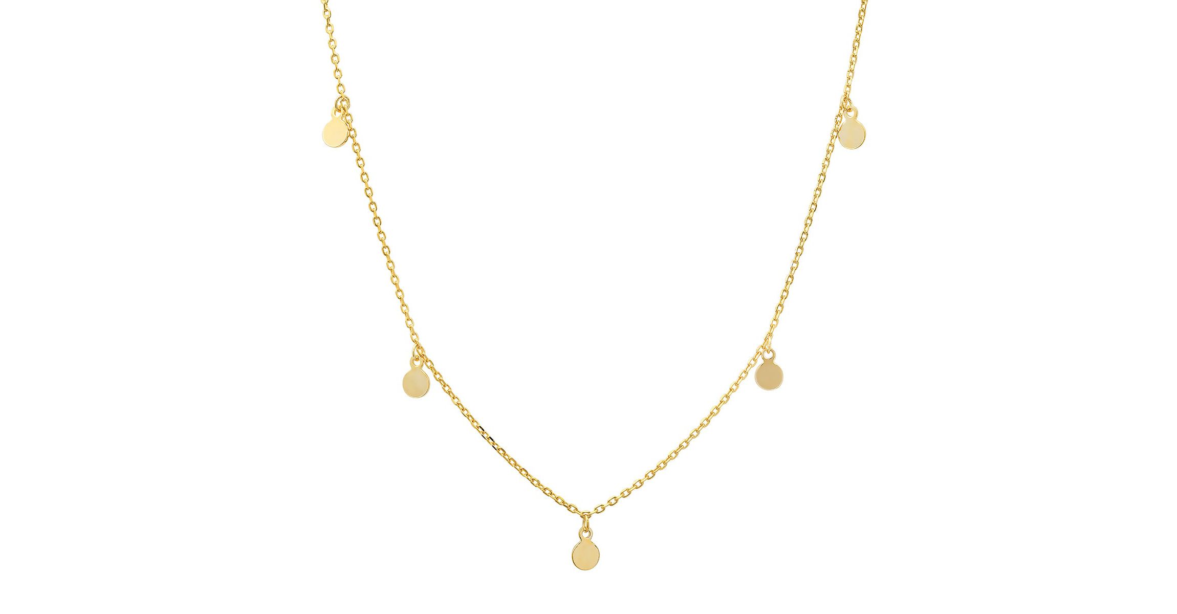 Sterling Silver Dangling Disc Charm Choker Necklace