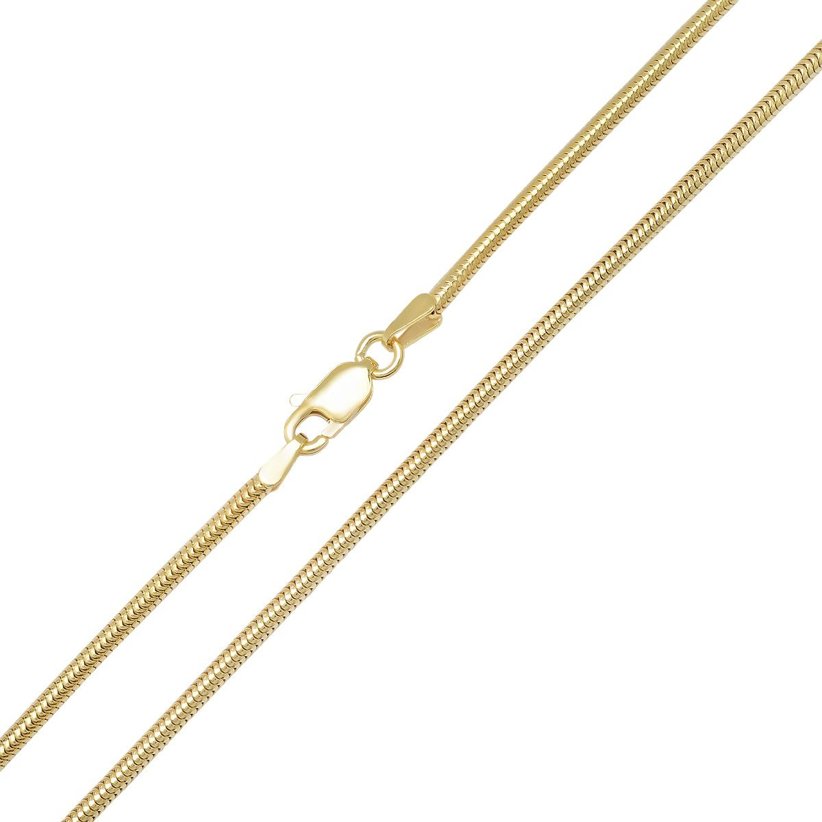 Italian 14k Gold Over Silver 2mm Snake Chain Necklace - Unisex