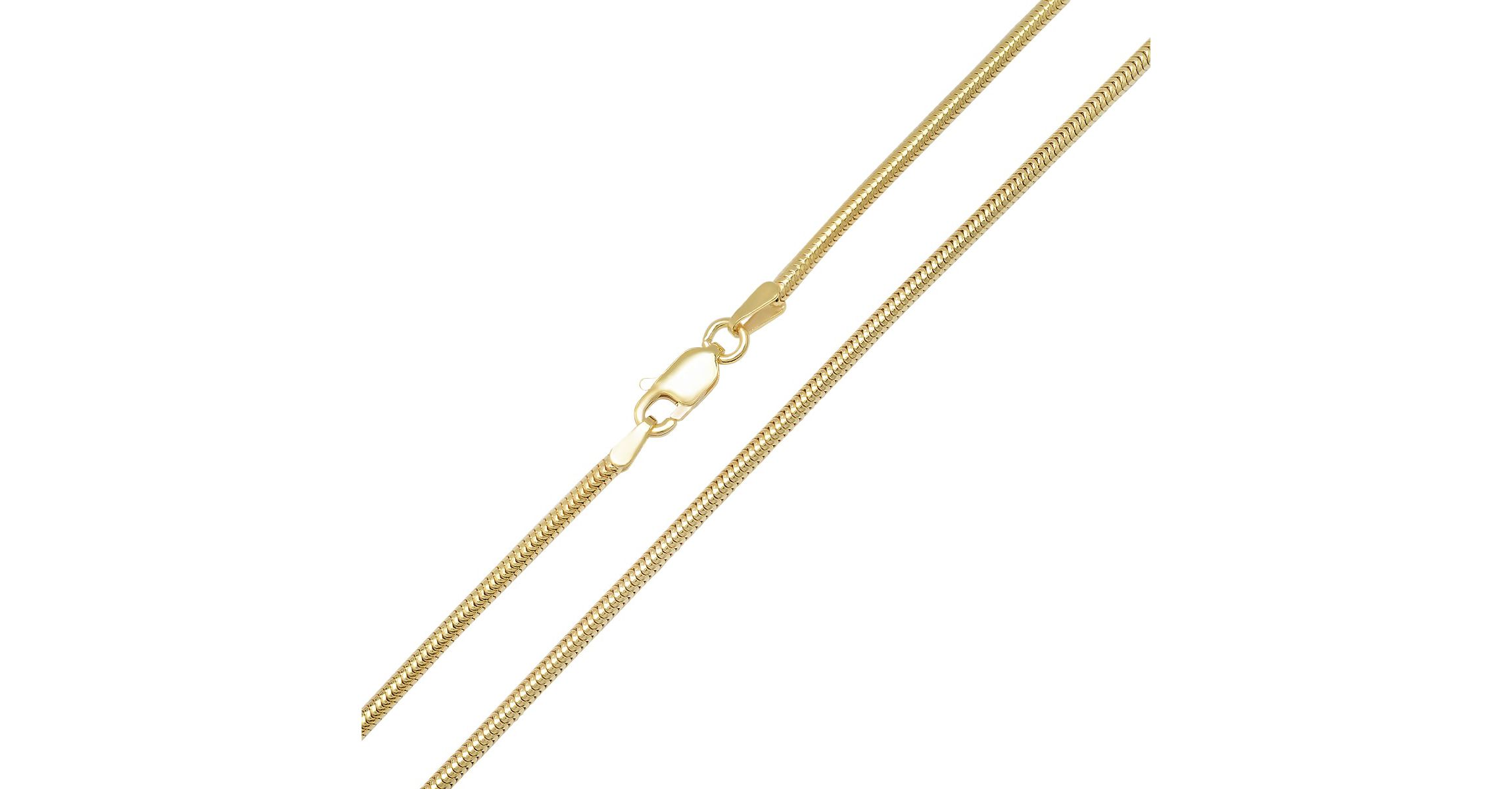 Italian 14k Gold Over Silver 2mm Snake Chain Necklace - Unisex