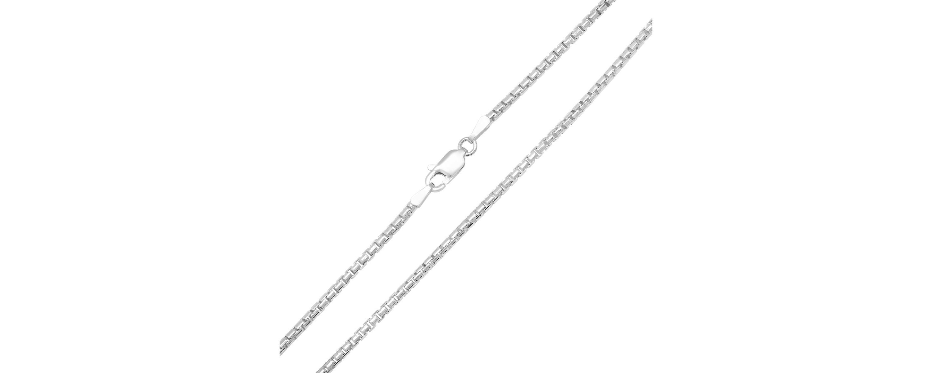 Italian Sterling Silver 2mm Round Box Chain Necklace - Unisex