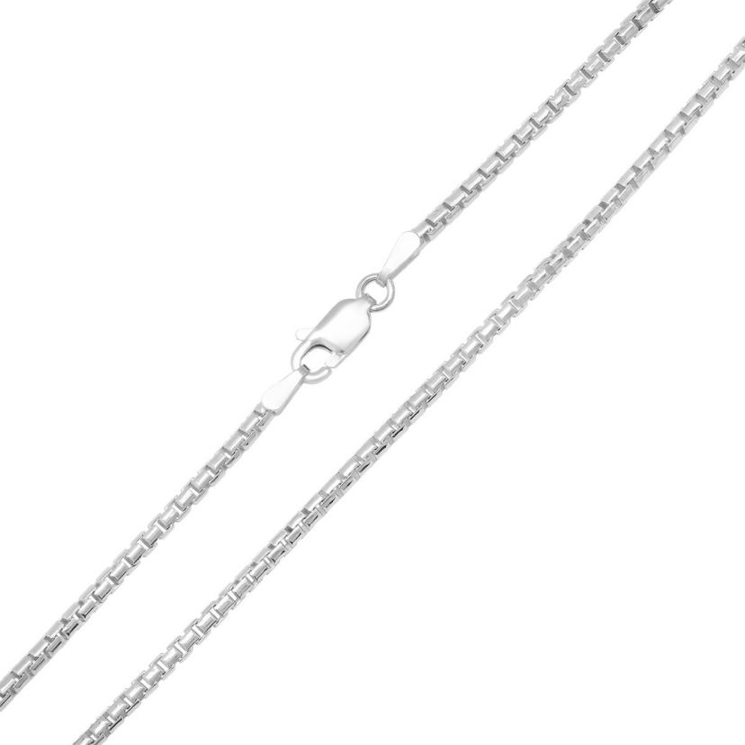 Italian Sterling Silver 2mm Round Box Chain Necklace - Unisex