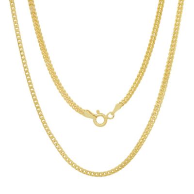 Italian 14k Gold Over Silver 2.5mm Box Franco Chain Necklace