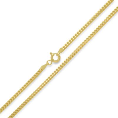 Italian 14k Gold Over Silver 2.5mm Box Franco Chain Necklace