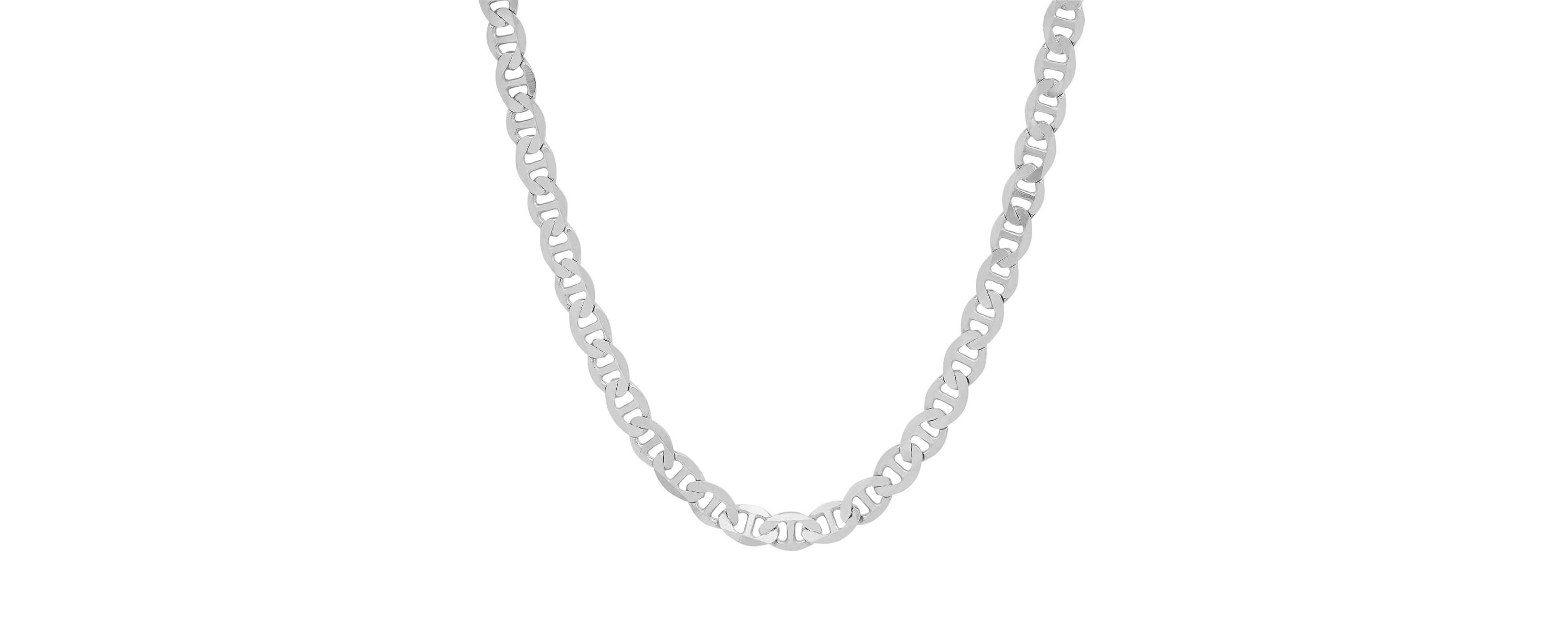 Mens Italian Thick/Heavy Sterling Silver Mariner Chain Necklace
