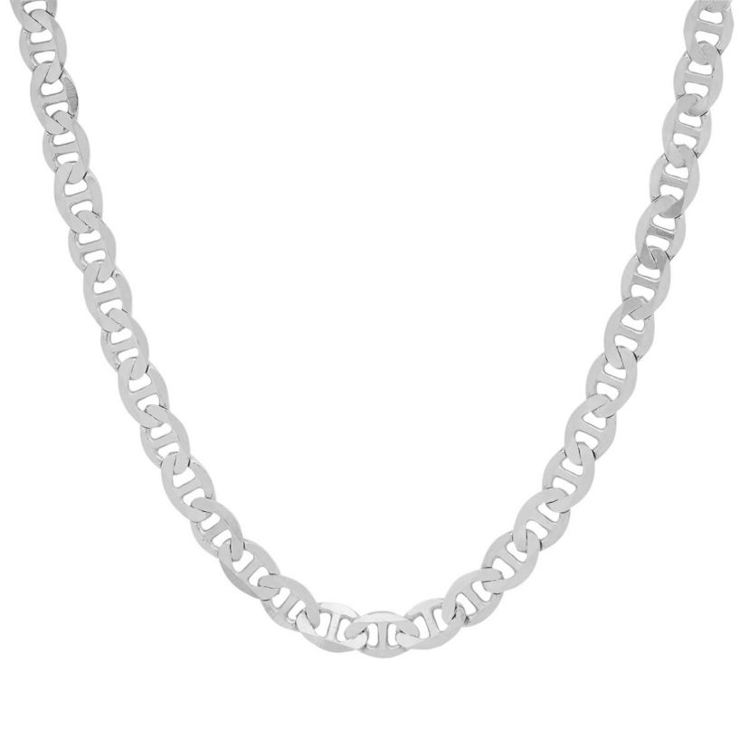 Mens Italian Thick/Heavy Sterling Silver Mariner Chain Necklace
