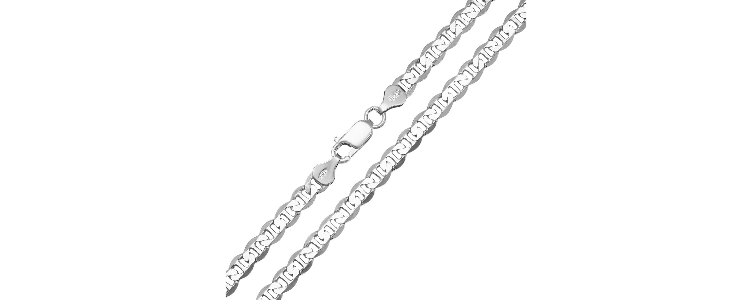 Mens Italian Thick/Heavy Sterling Silver Mariner Chain Necklace