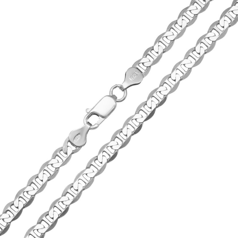 Mens Italian Thick/Heavy Sterling Silver Mariner Chain Necklace