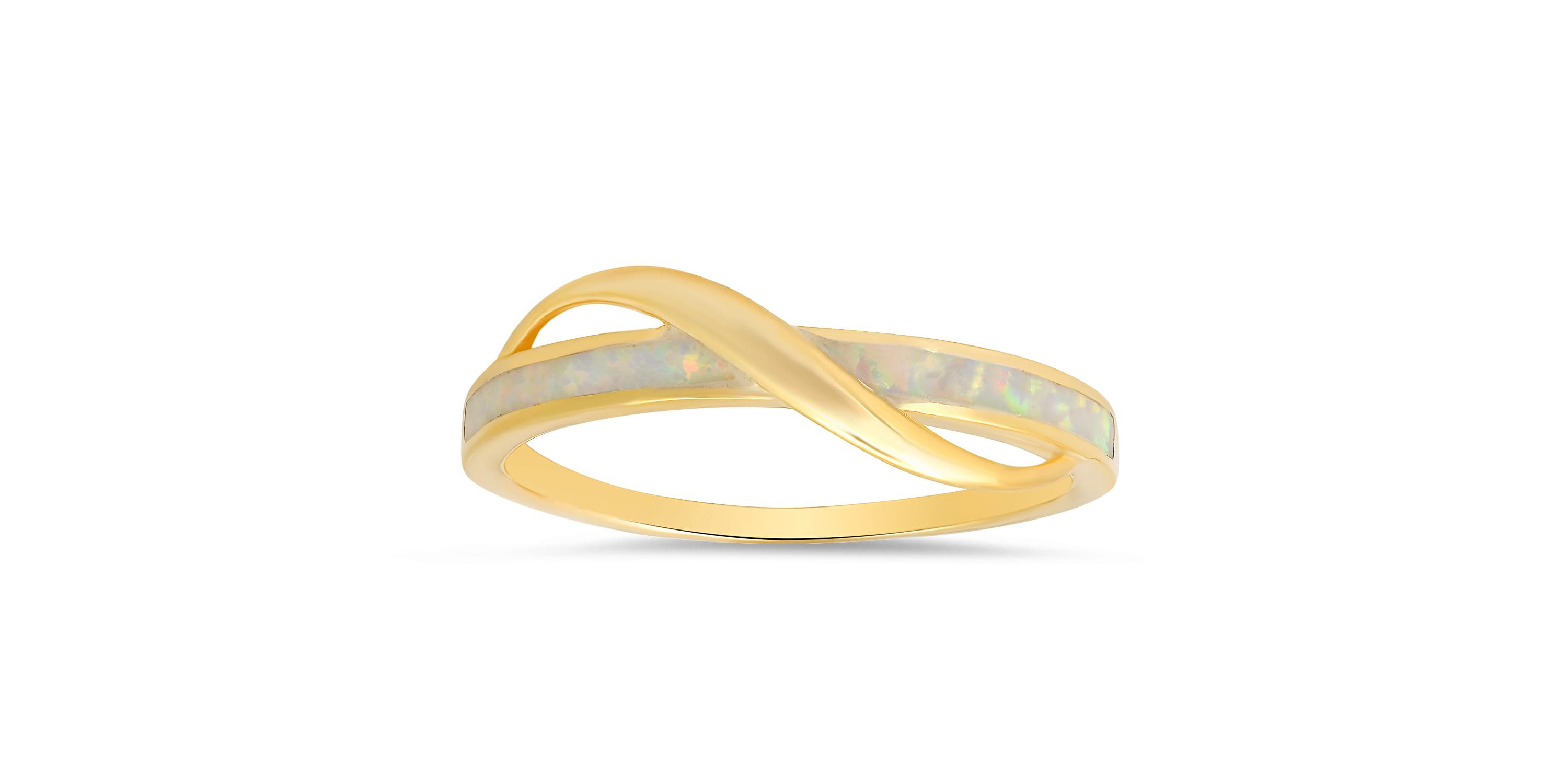 Lab Created Sterling Silver Opal Wave Ring