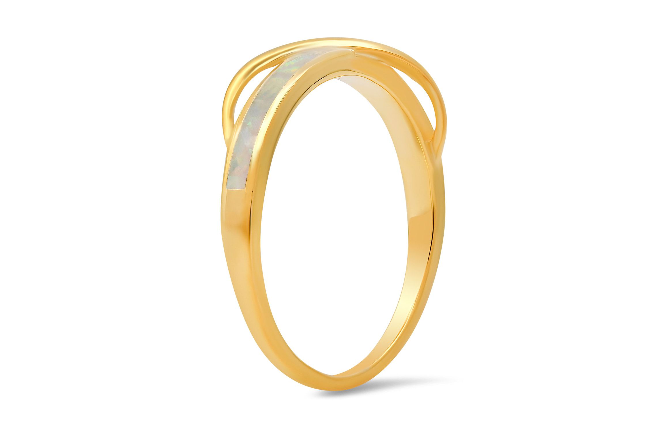 Lab Created Sterling Silver Opal Wave Ring