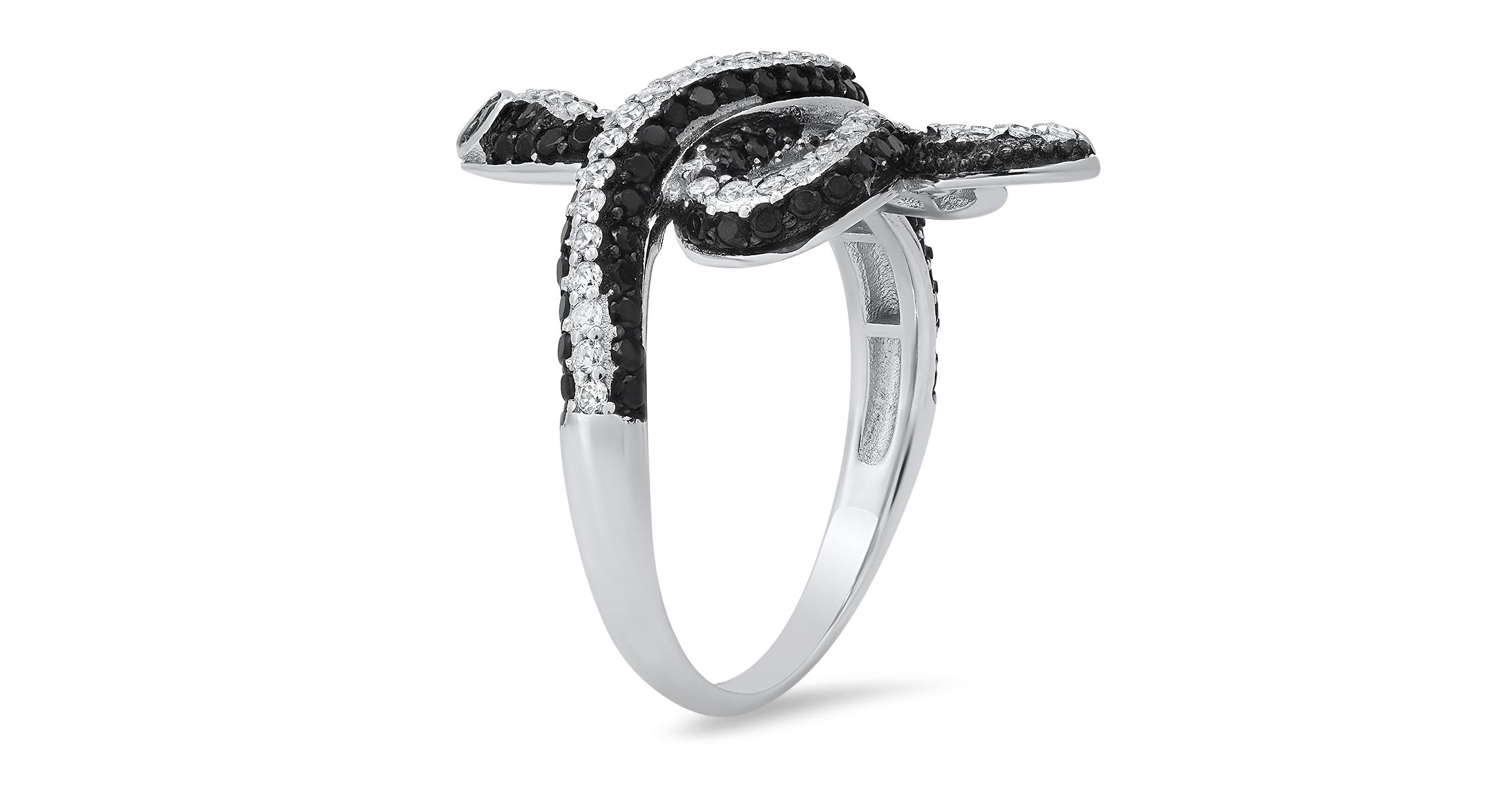 Lab Created Sterling Silver CZ Snake Ring