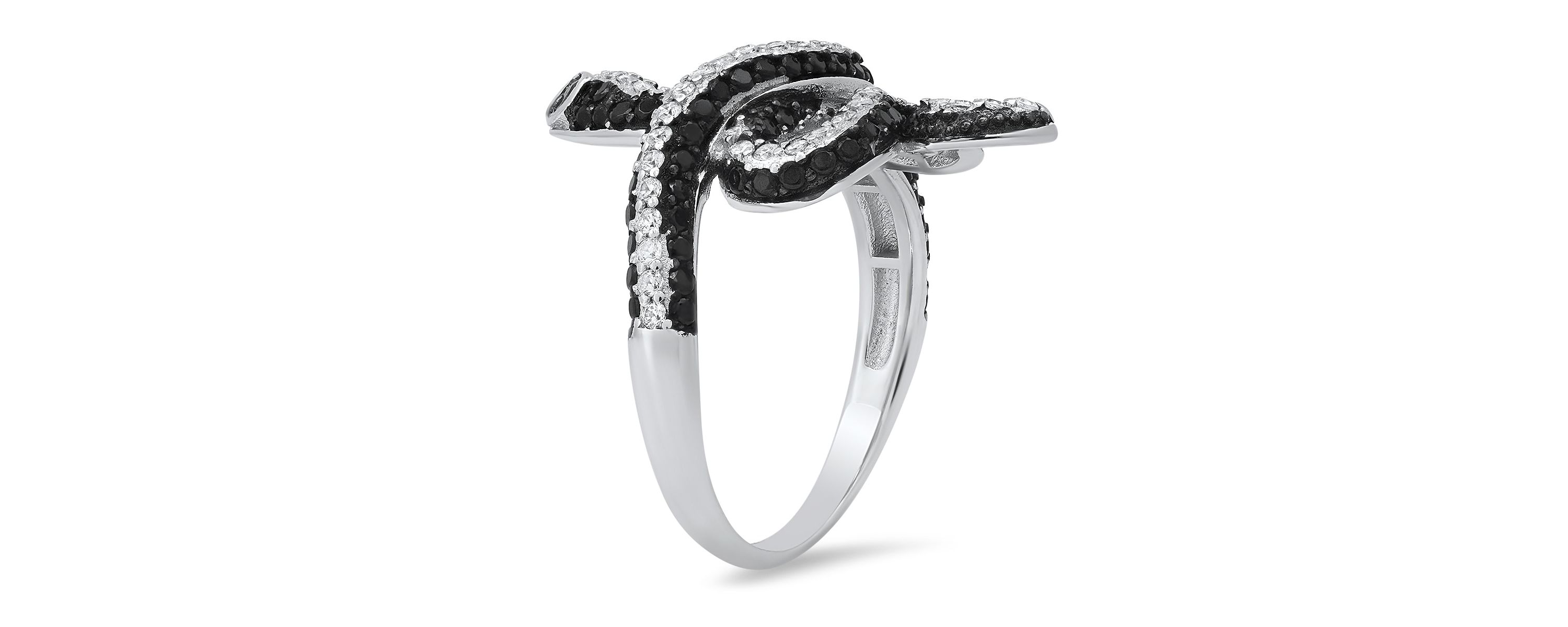 Lab Created Sterling Silver CZ Snake Ring