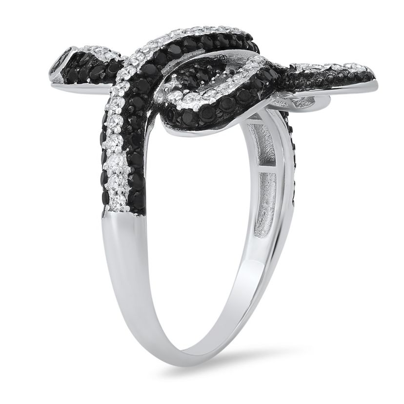 Lab Created Sterling Silver CZ Snake Ring