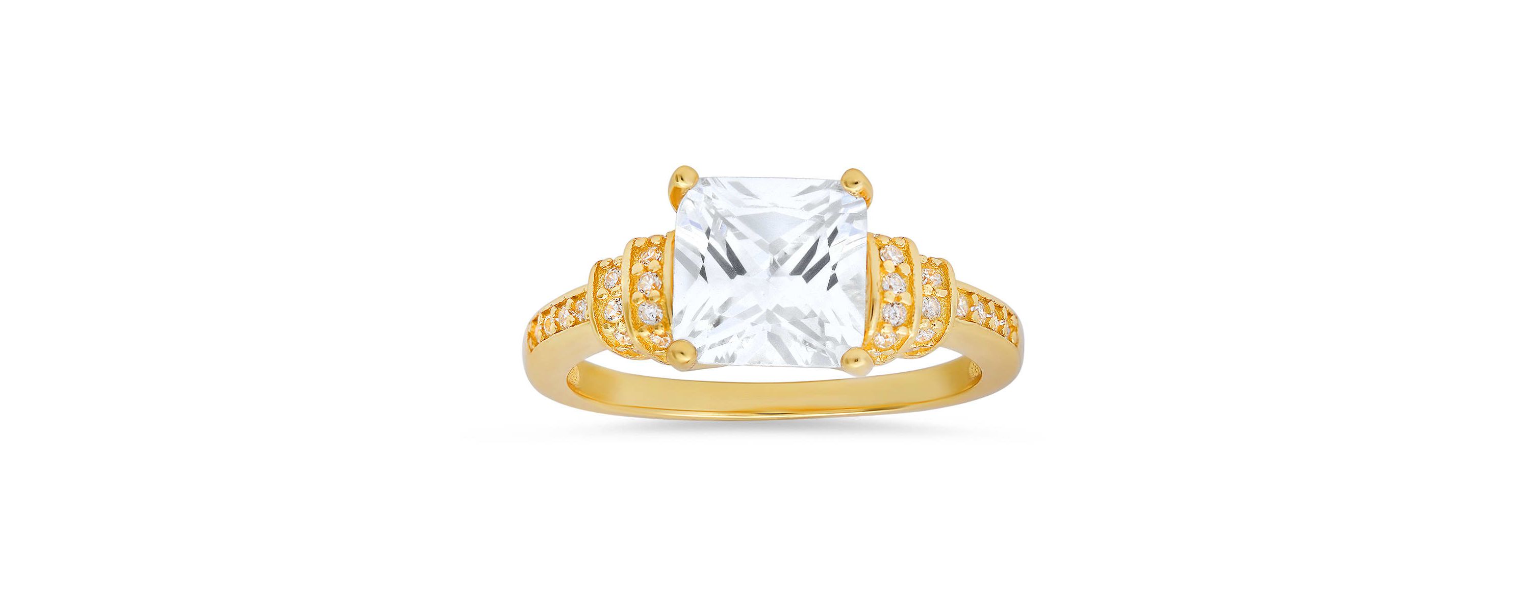 Lab Created Sterling Silver Princess-cut CZ Ring
