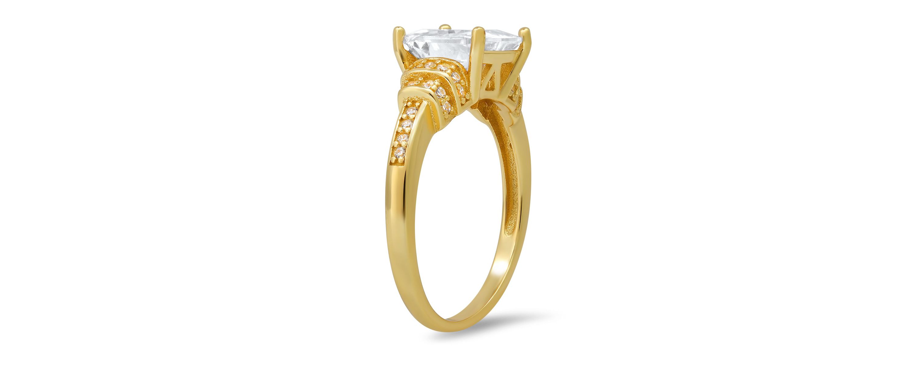 Lab Created Sterling Silver Princess-cut CZ Ring