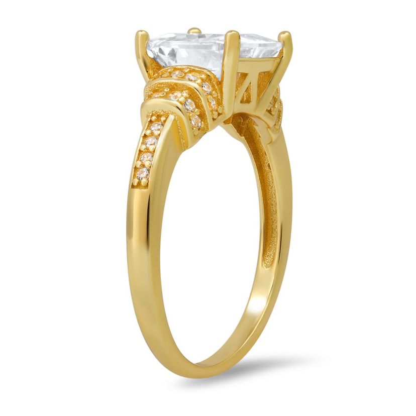 Lab Created Sterling Silver Princess-cut CZ Ring