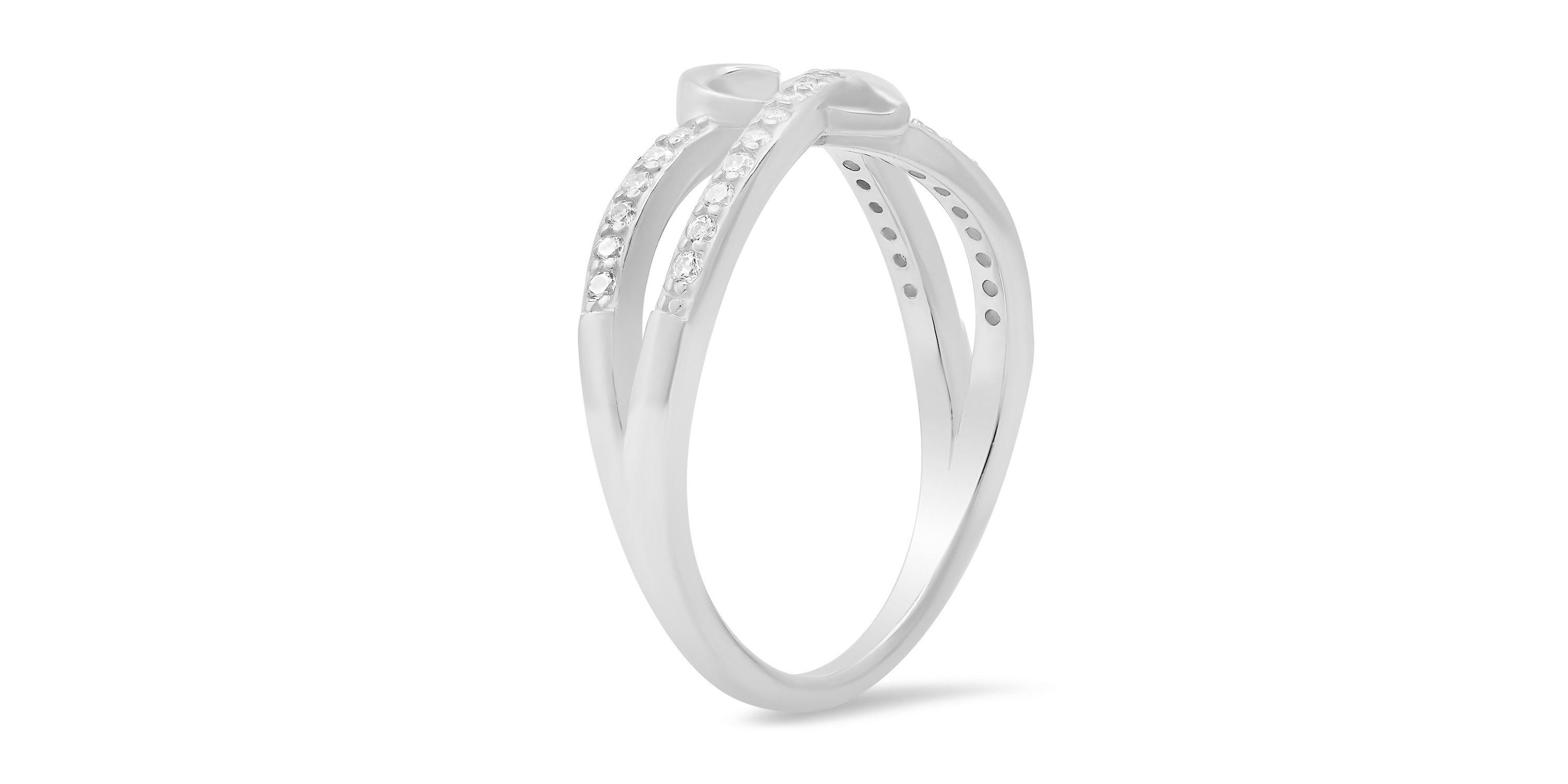 Lab Created Sterling Silver Heart CZ Ring