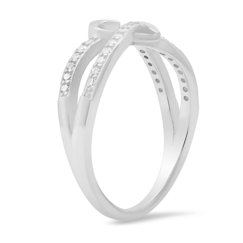 Lab Created Sterling Silver Heart CZ Ring