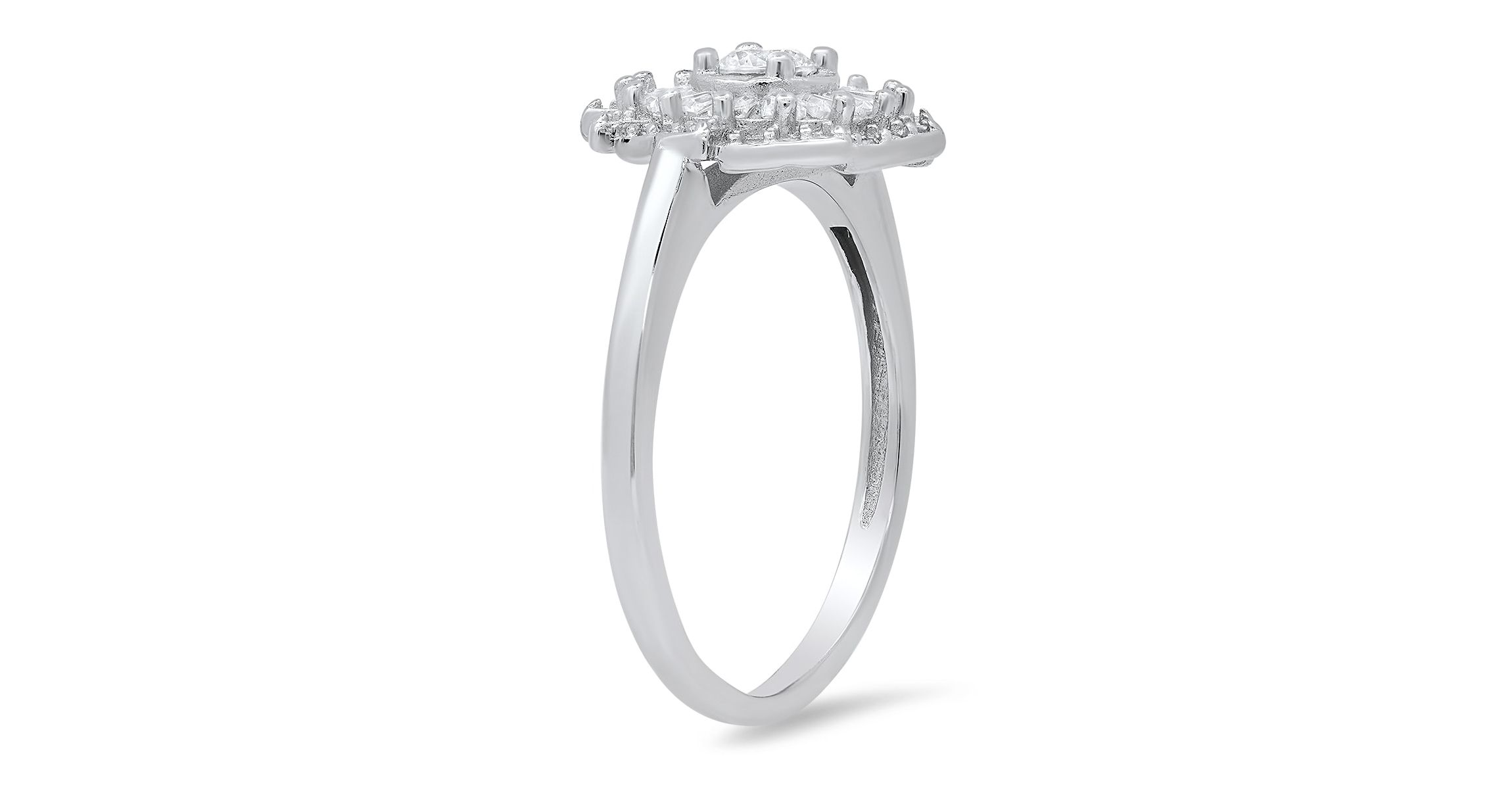 Lab Created Sterling Silver Vintage CZ Swirl Ring
