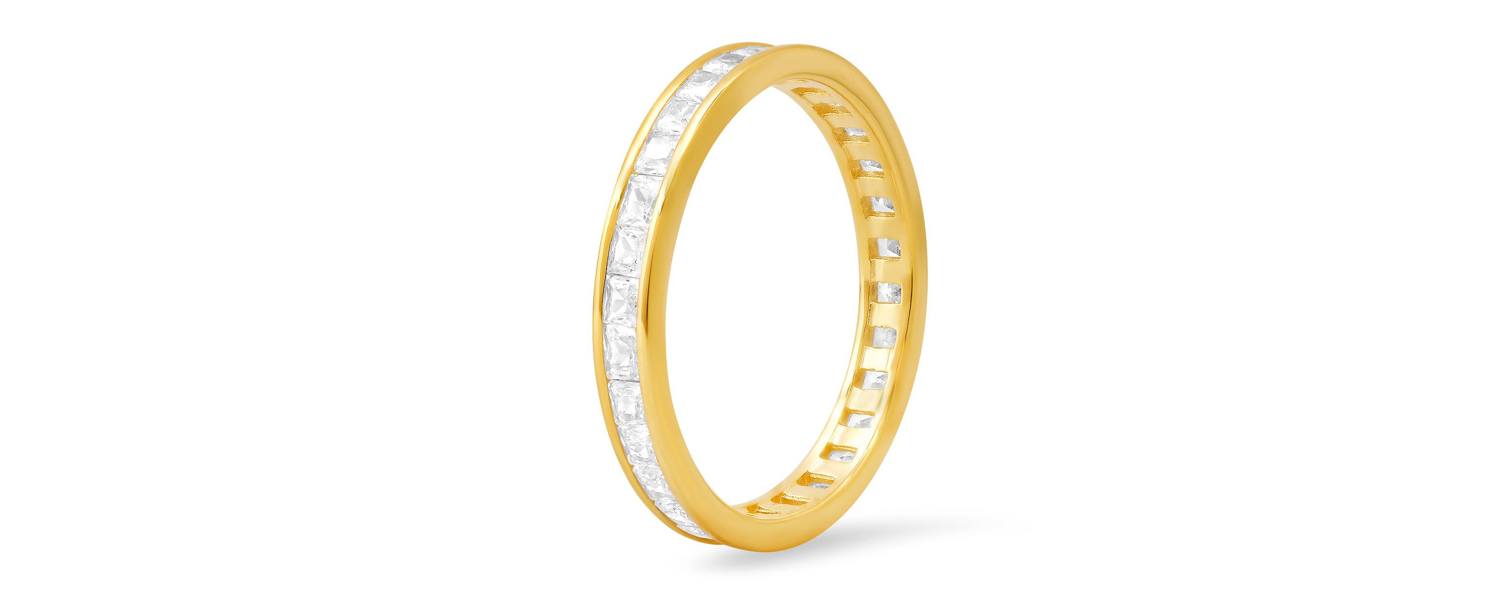 Lab Created Sterling Silver Princess-cut CZ Eternity Band Ring