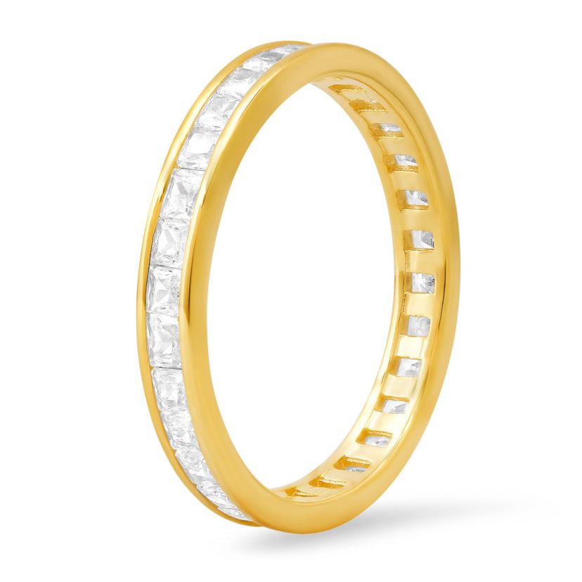Lab Created Sterling Silver Princess-cut CZ Eternity Band Ring