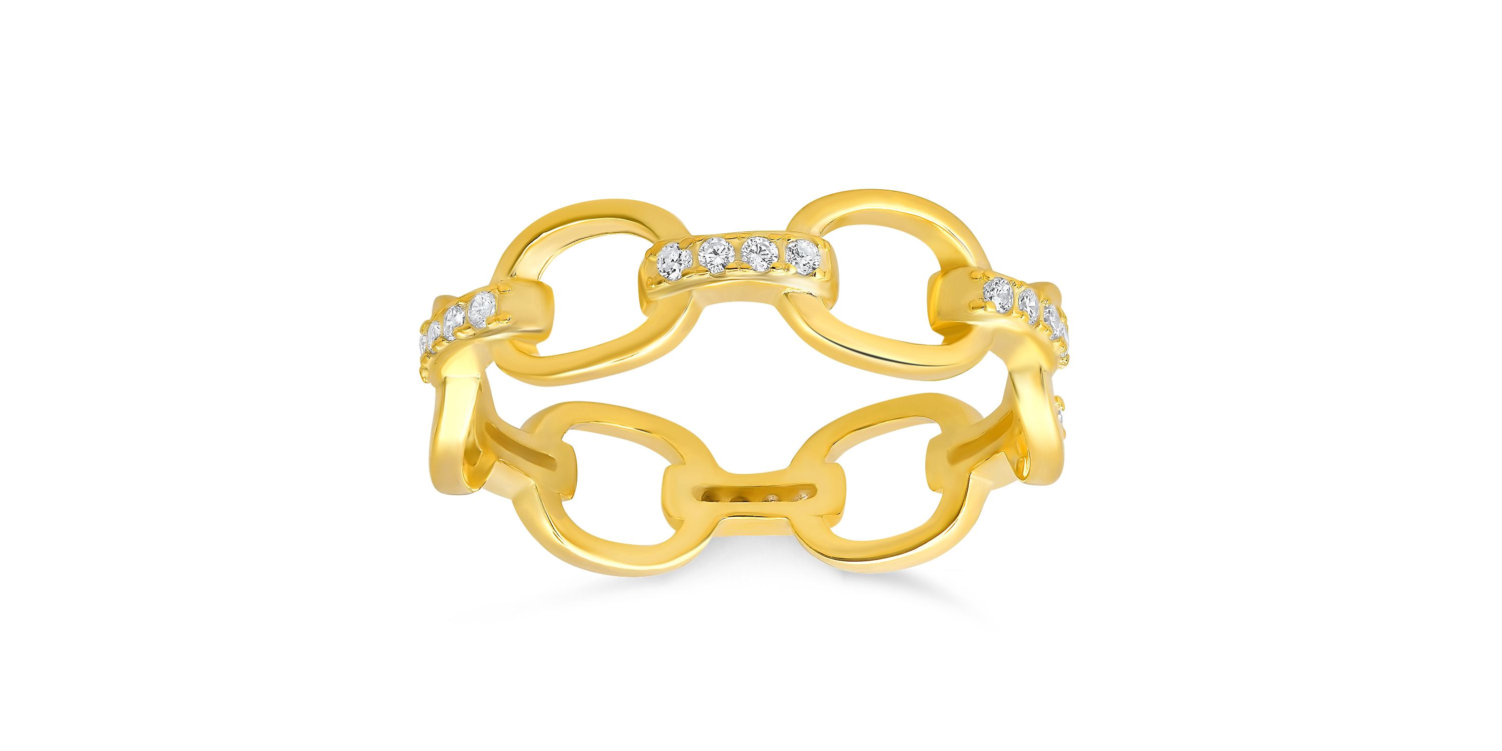 Lab Created Sterling Silver CZ Paper Clip Band Ring