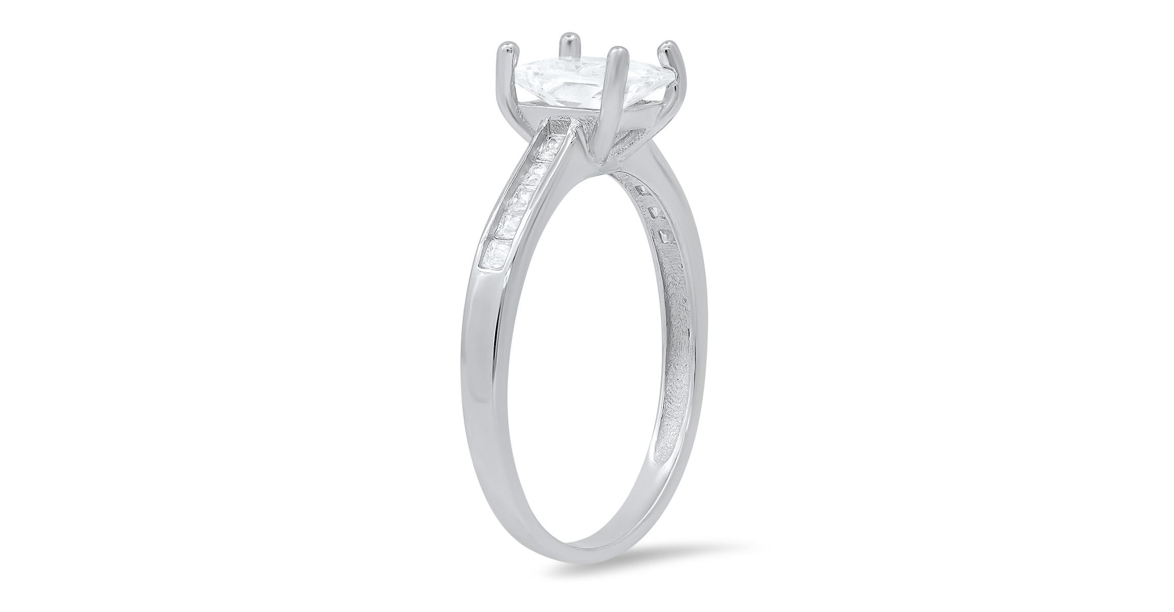 Lab Created Sterling Silver Princess-cut CZ Ring