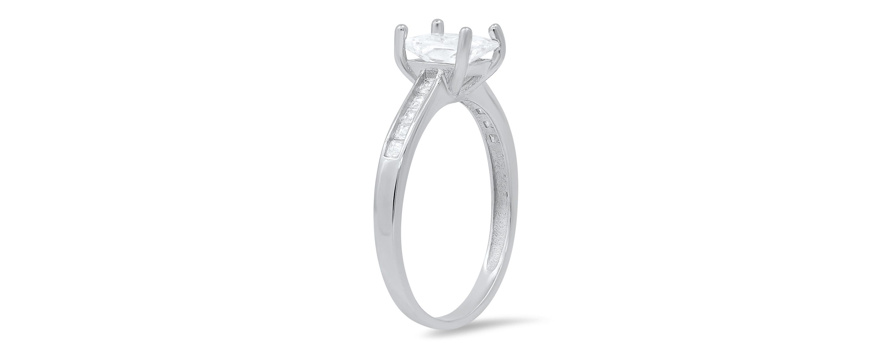 Lab Created Sterling Silver Princess-cut CZ Ring