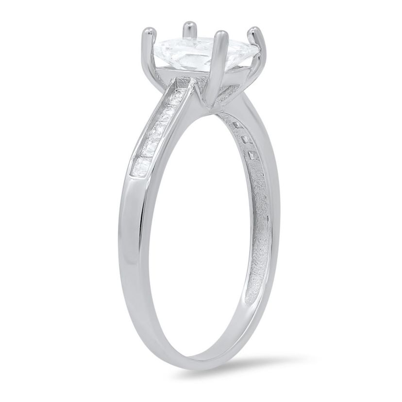Lab Created Sterling Silver Princess-cut CZ Ring