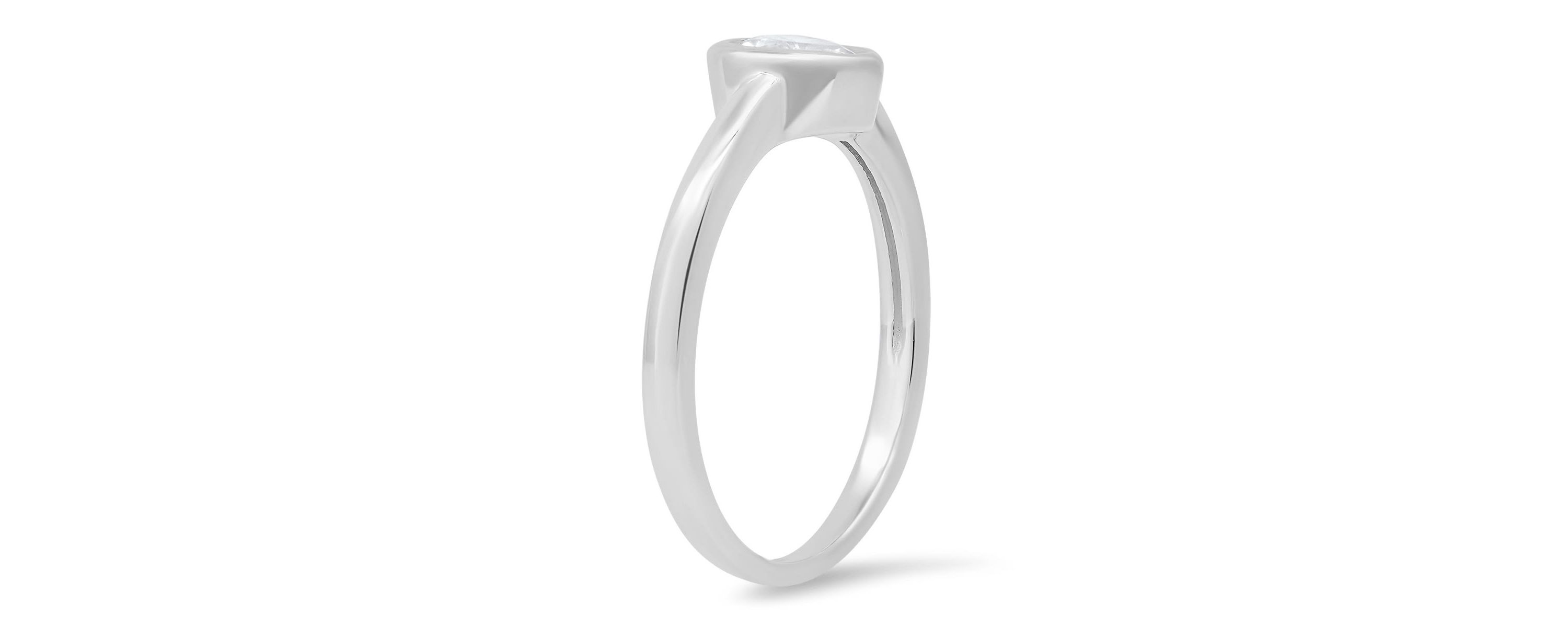 Lab Created Sterling Silver Bezel-set Heart CZ Ring