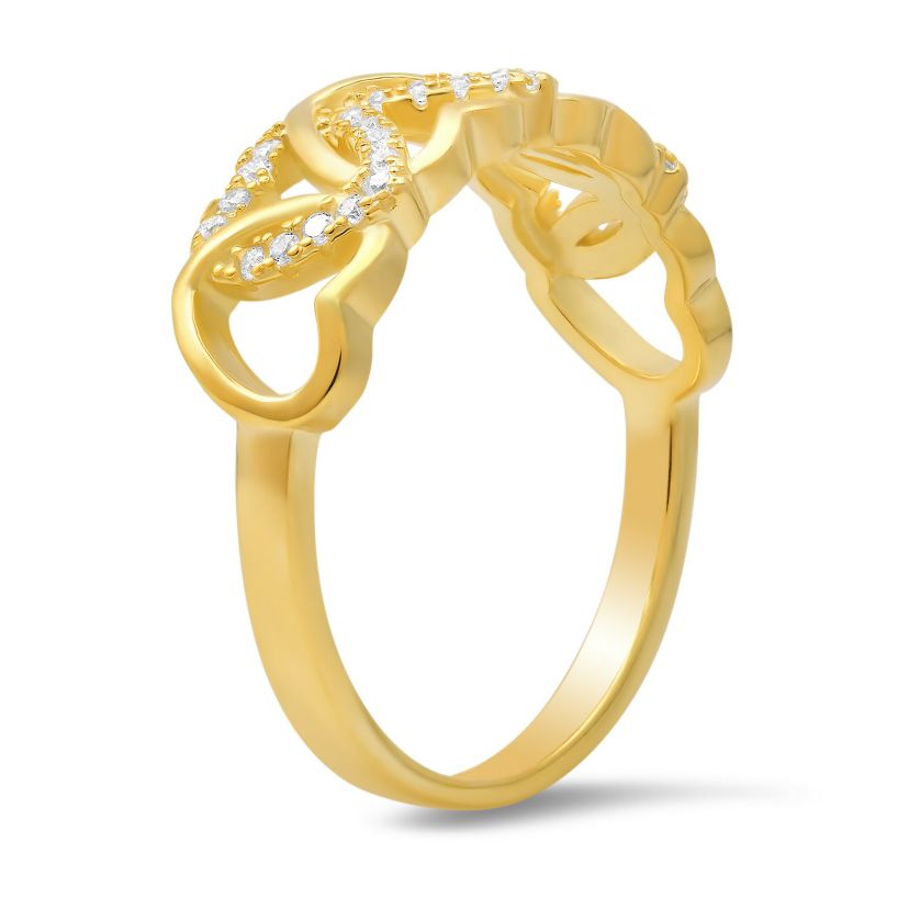 Lab Created Sterling Silver Interlocking Hearts CZ Ring