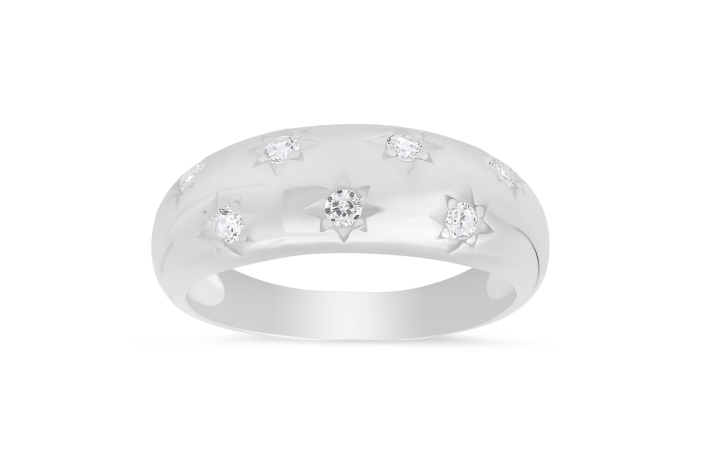 Lab Created Sterling Silver Celestial Dome Ring