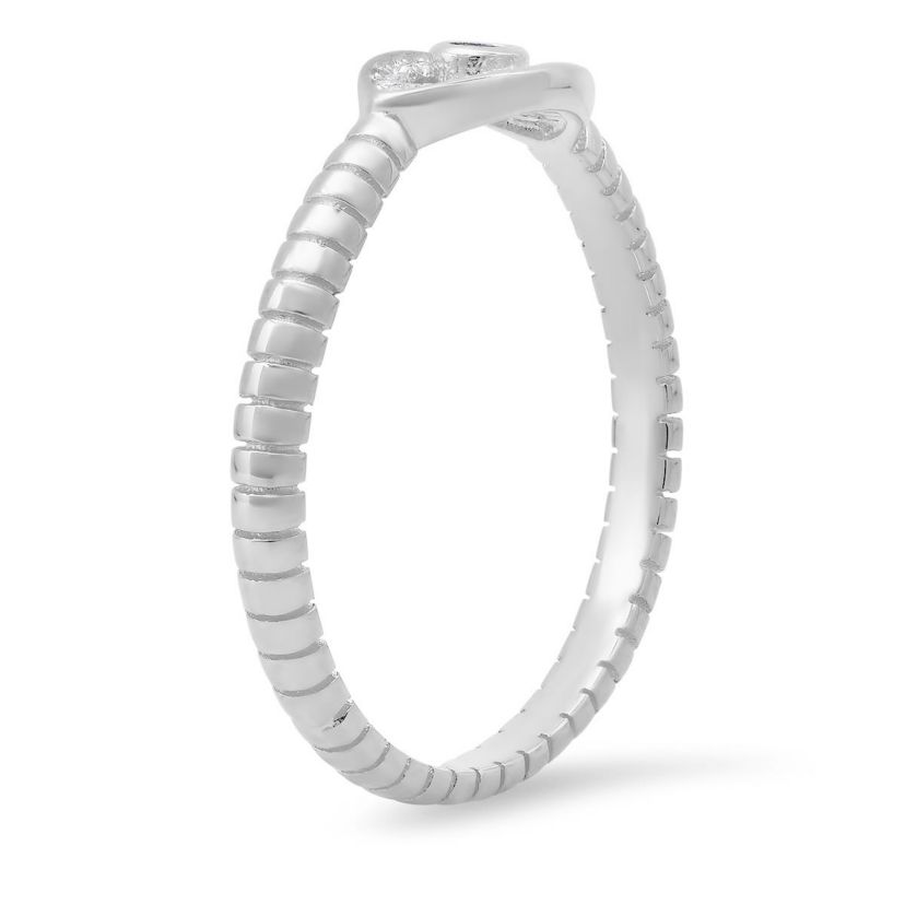 Lab Created Sterling Silver CZ Evil Eye Ring