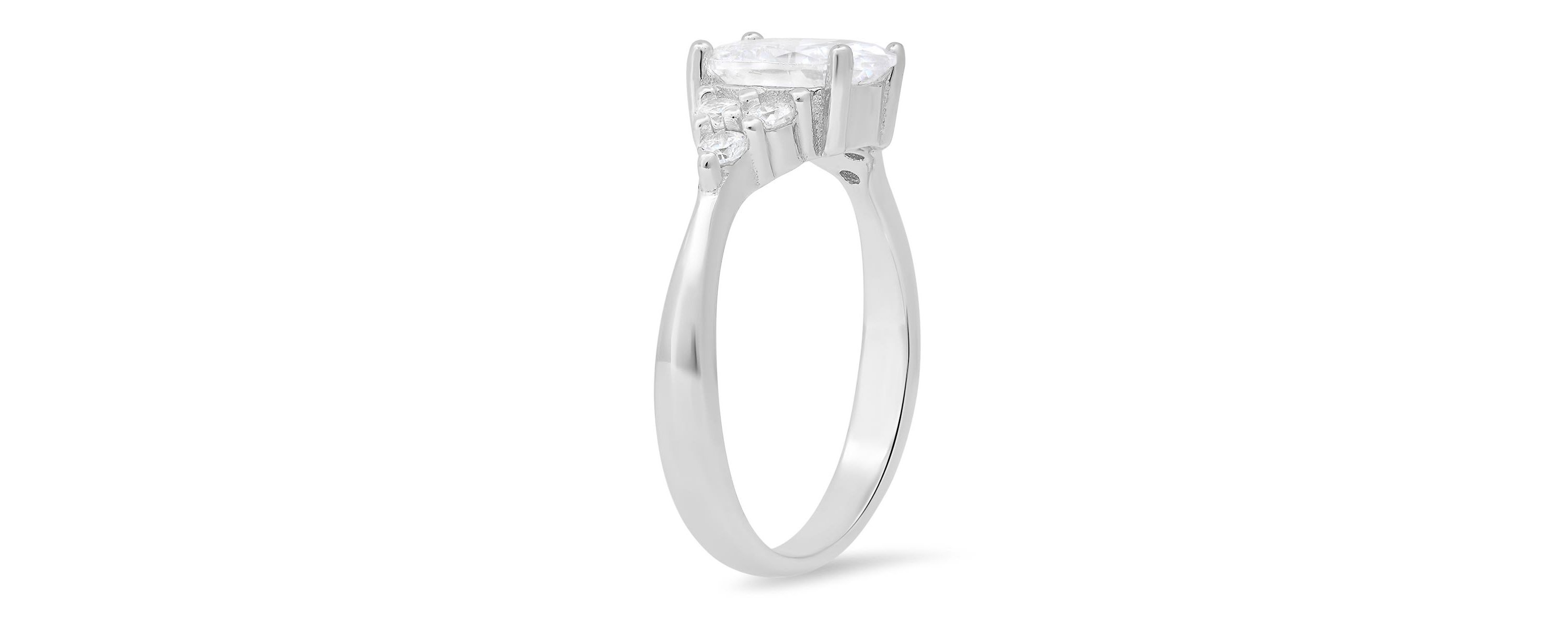 Lab Created Sterling Silver Oval-cut CZ Ring