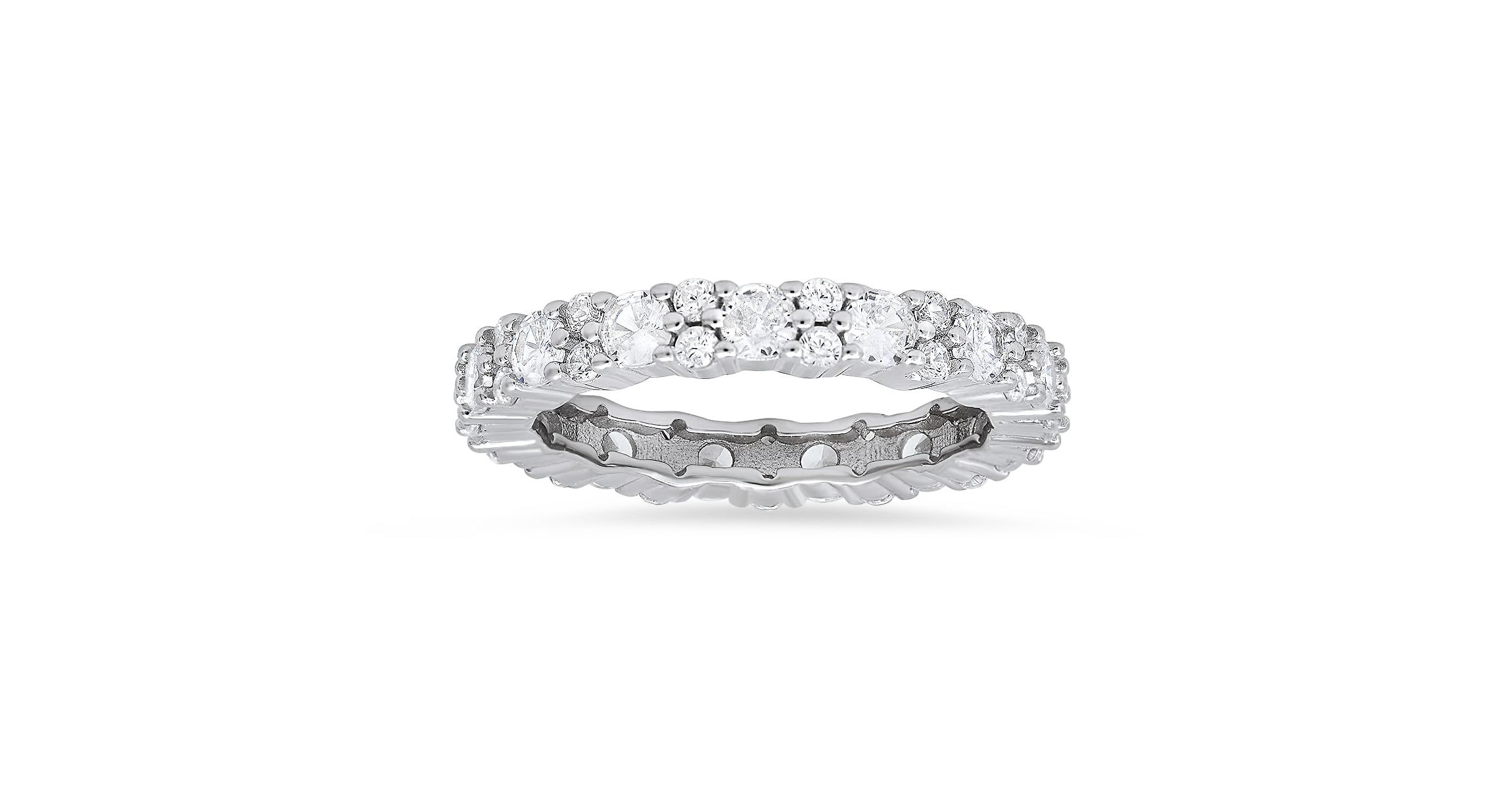 Lab Created Sterling Silver CZ Eternity Band Ring