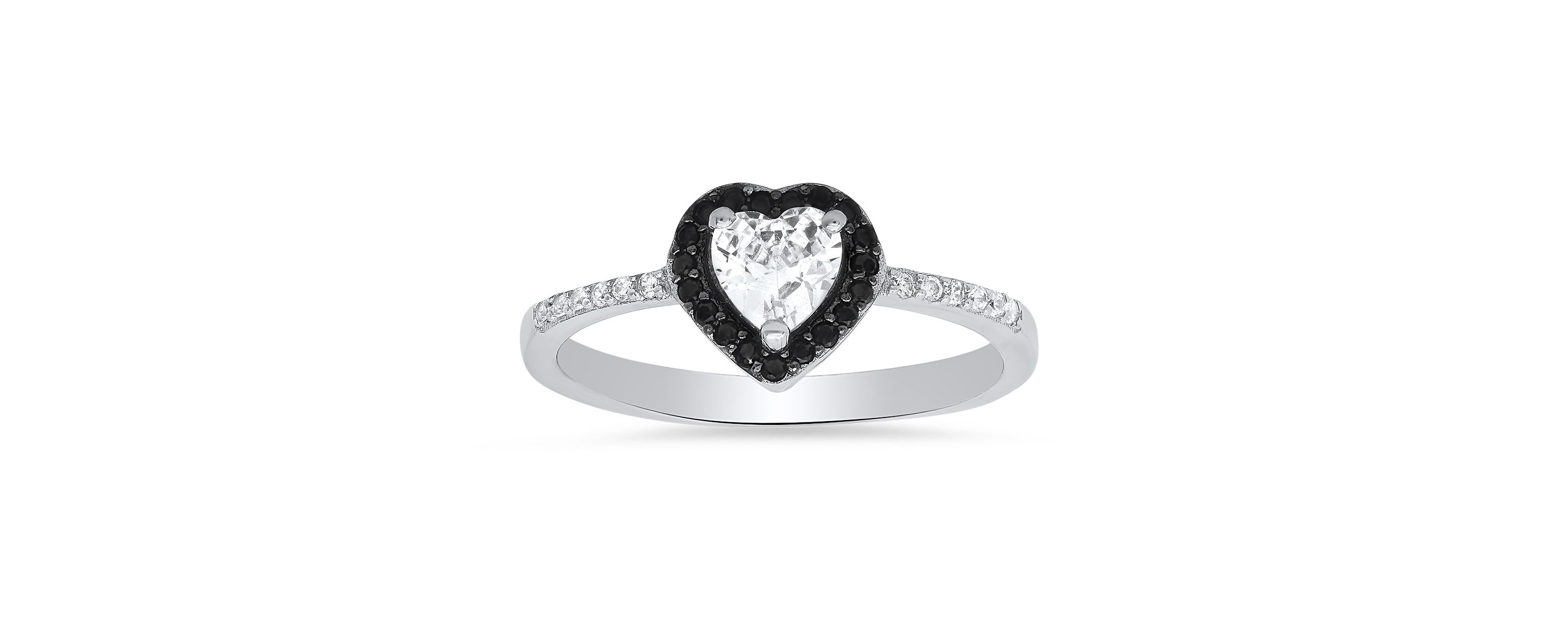 Lab Created Sterling Silver Heart-cut CZ Halo Ring