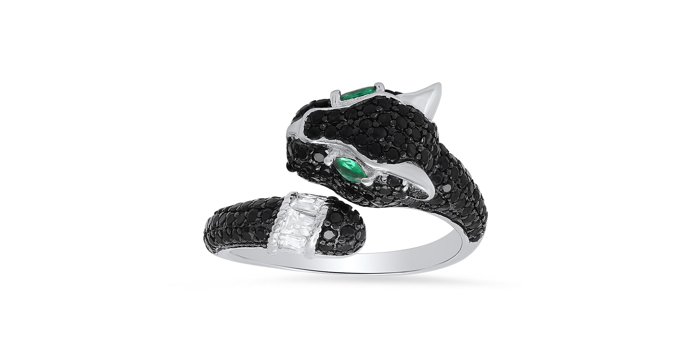 Lab Created Sterling Silver Black Panther CZ Ring