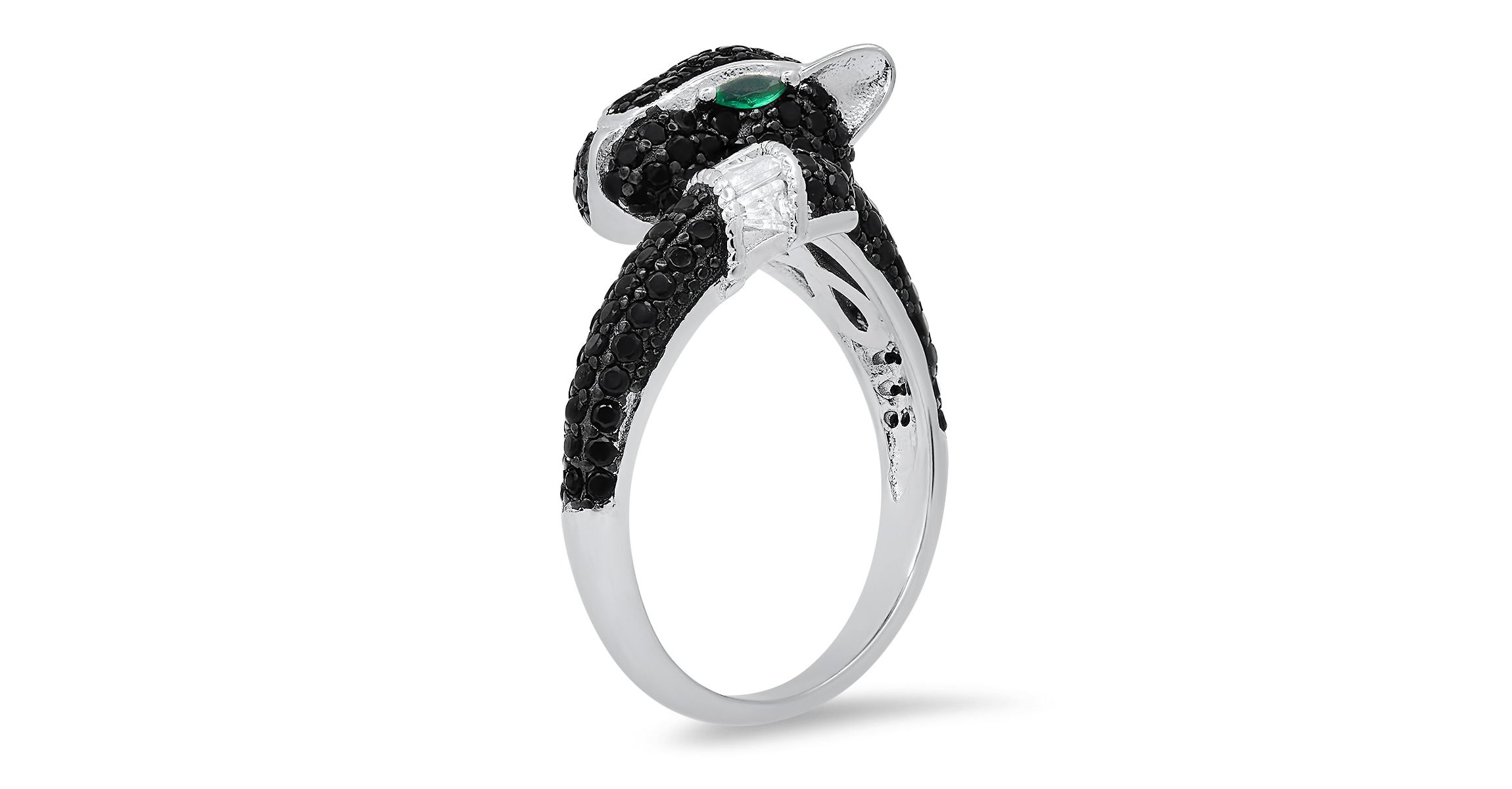 Lab Created Sterling Silver Black Panther CZ Ring