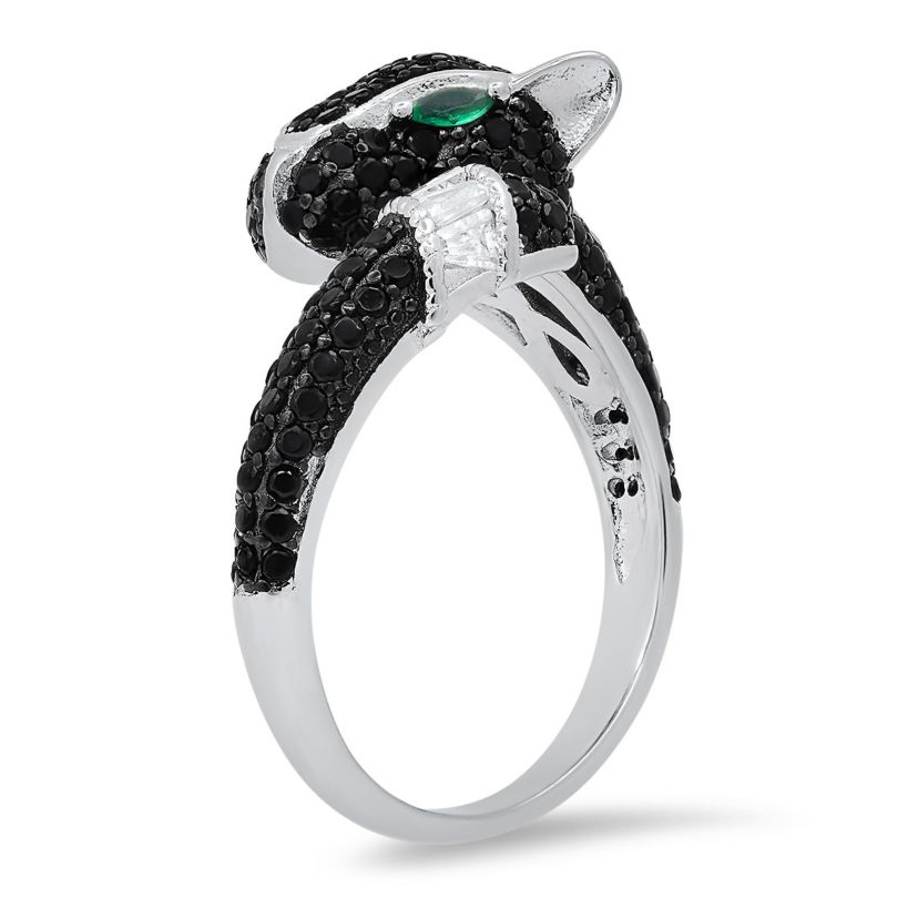 Lab Created Sterling Silver Black Panther CZ Ring