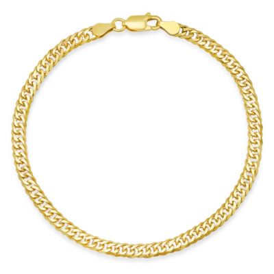 Kylie Harper Mens 8.5" Italian Sterling Silver Double Curb Miami Cuban Chain Bracelet