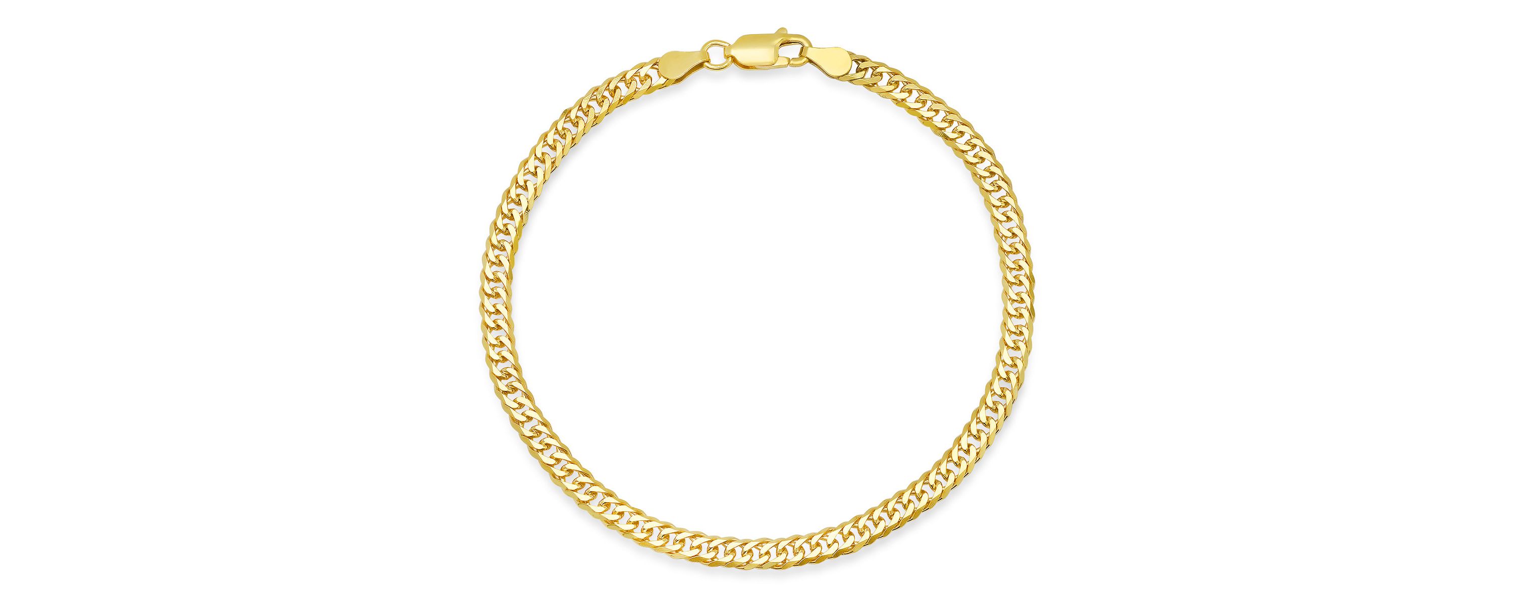 Mens 8.5" Italian Sterling Silver Double Curb Miami Cuban Chain Bracelet