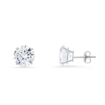 Kylie Harper Lab Created 10k Yellow Gold Round-cut CZ Basket Stud Earrings