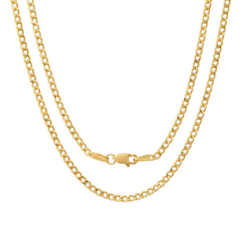 14k Yellow Gold Petite 18" Miami Cuban Curb Chain Necklace