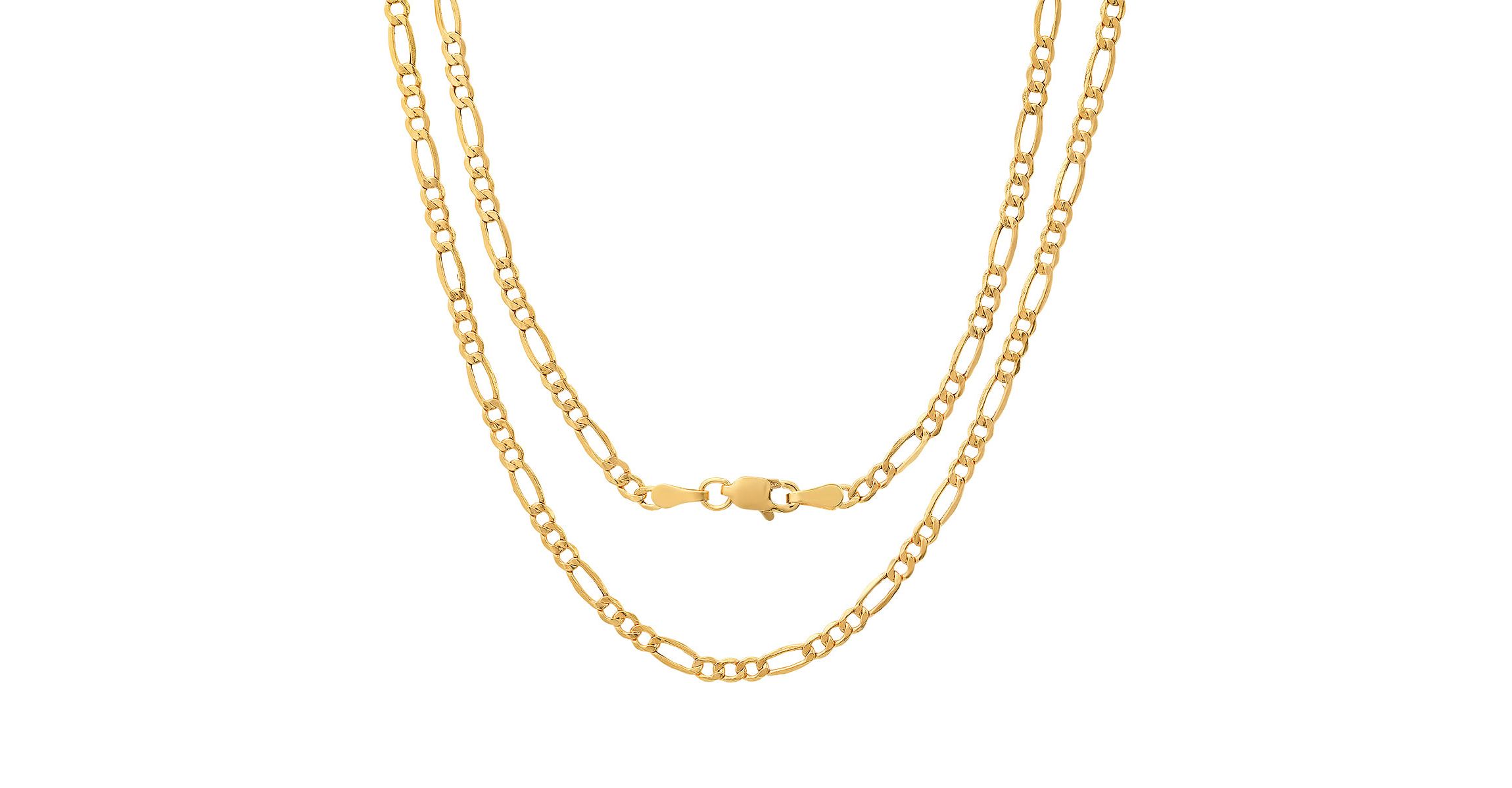 14k Yellow Gold Petite 18" Figaro Chain Necklace