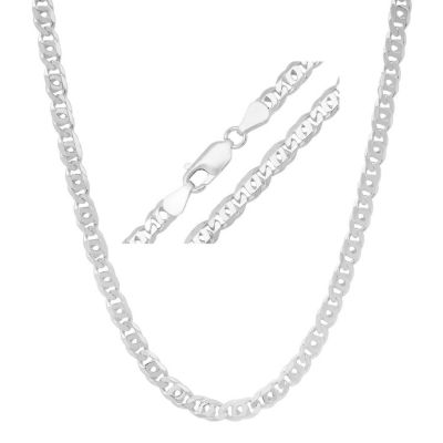 Kylie Harper Mens Italian Thick/Heavy Sterling Silver Tiger Eye Chain Necklace, 24 in