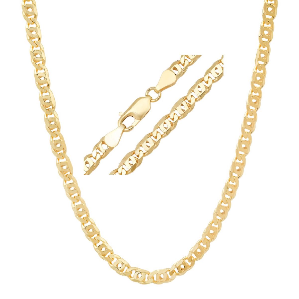 Mens Italian Thick/Heavy Sterling Silver Tiger Eye Chain Necklace