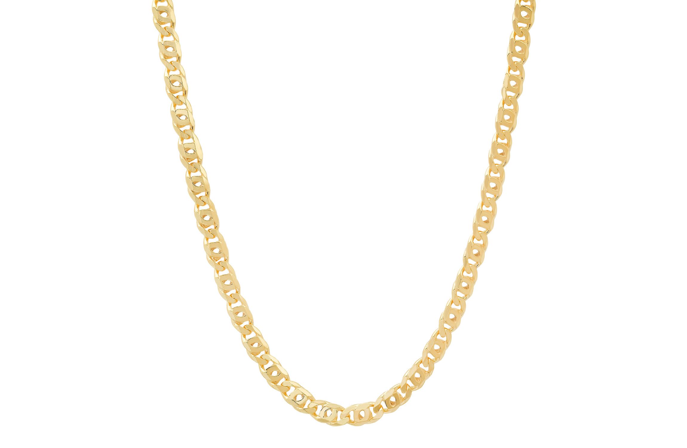 Mens Italian Thick/Heavy Sterling Silver Tiger Eye Chain Necklace
