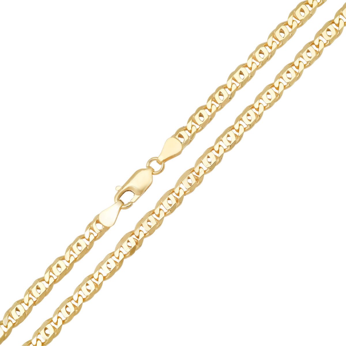 Mens Italian Thick/Heavy Sterling Silver Tiger Eye Chain Necklace