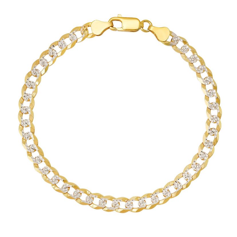 Mens 8.5" Italian Thick/Heavy Sterling Silver Diamond-cut Pave Miami Cuban Curb Chain Bracelet