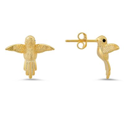 Kylie Harper Sterling Silver CZ Hummingbird Stud Earrings
